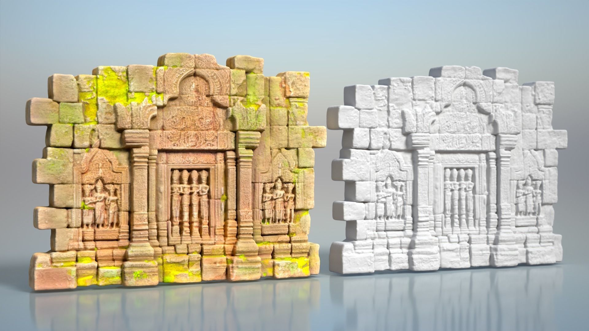 Low poly ruin Temple Walls - 240705 Low-poly 3D model_10