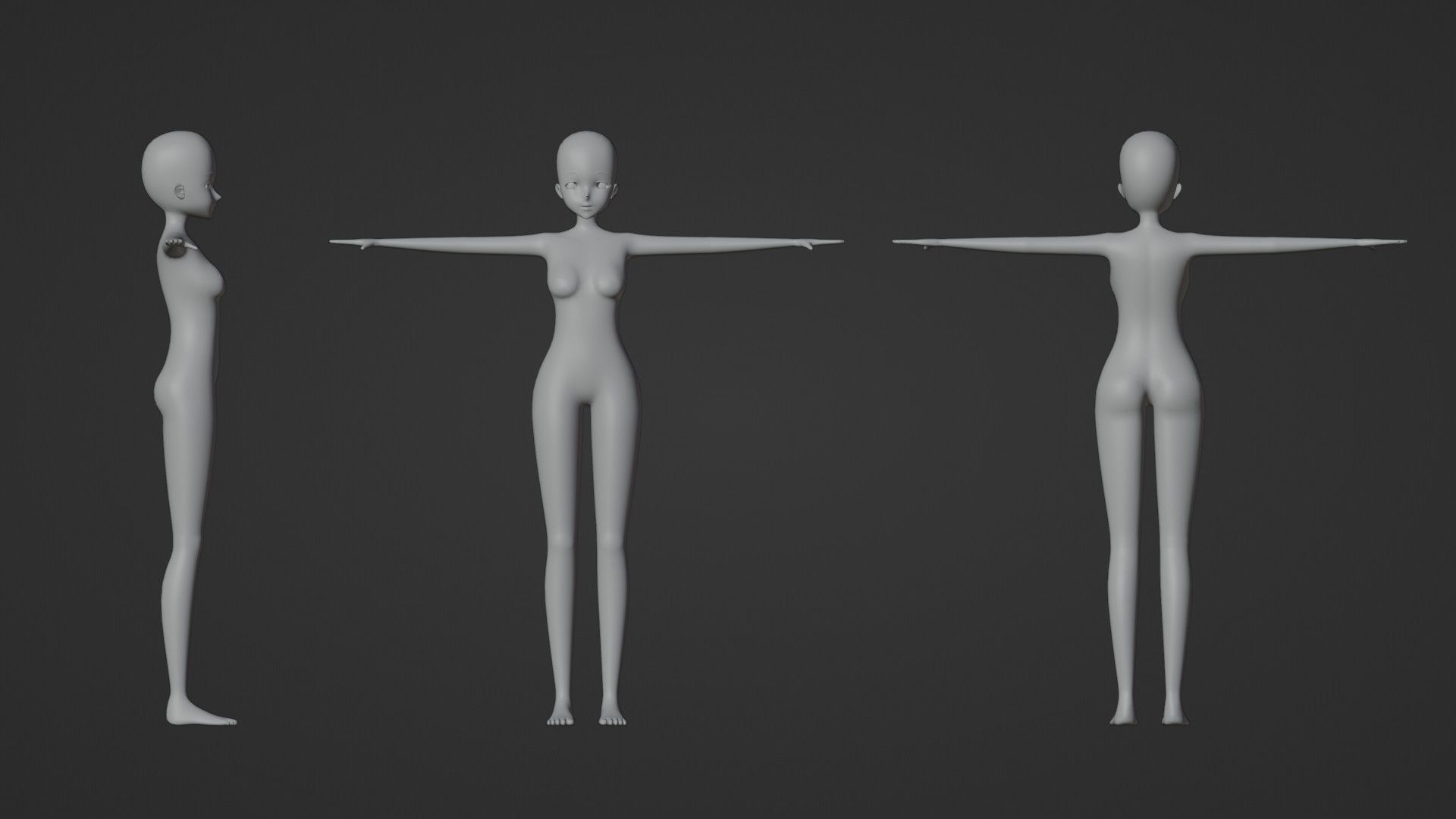 Anime Base Model Pack Low-poly 3D model_5