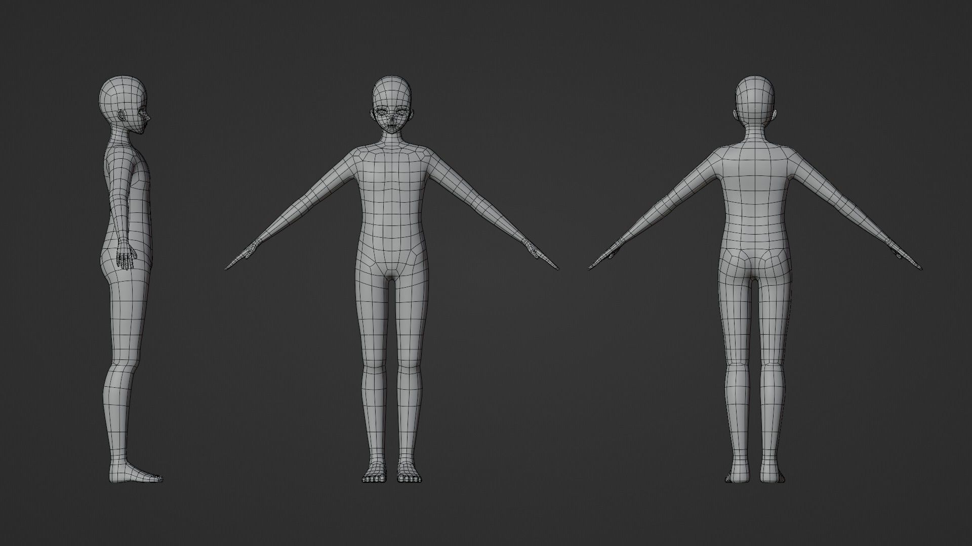 Anime Base Model Pack Low-poly 3D model_9