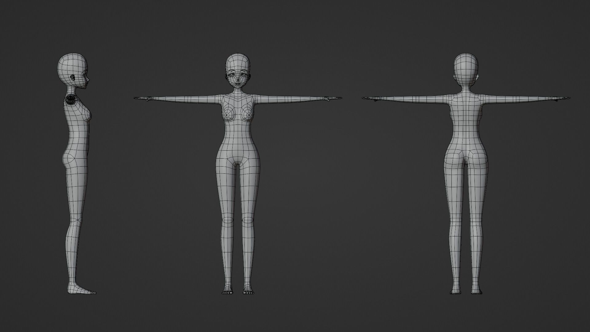 Anime Base Model Pack Low-poly 3D model_6