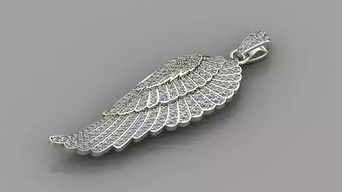 Bird wing pendant 3D print model