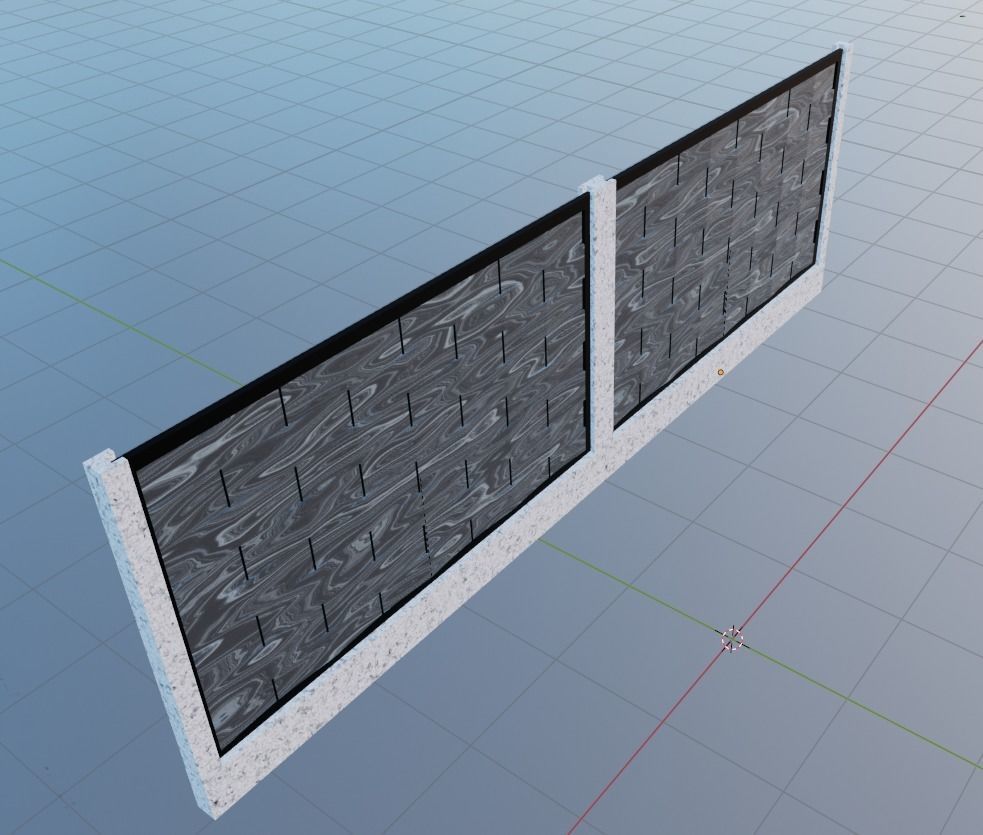 Fence Free low-poly 3D model_2