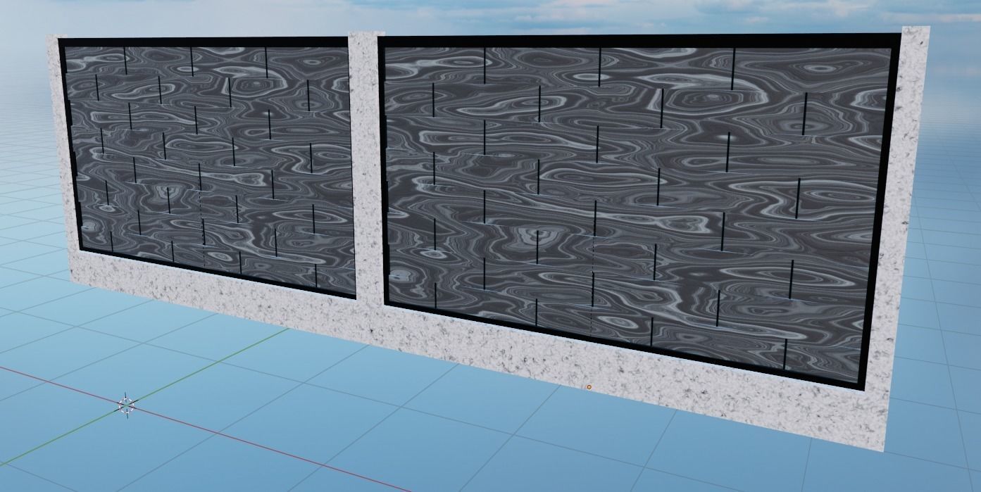 Fence Free low-poly 3D model_3