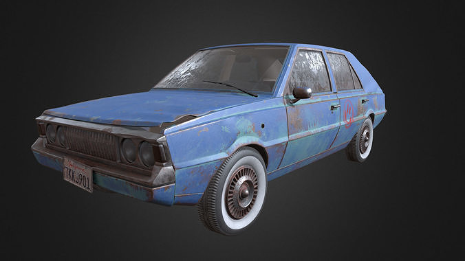 Rusty Car 4 Low-poly 3D model