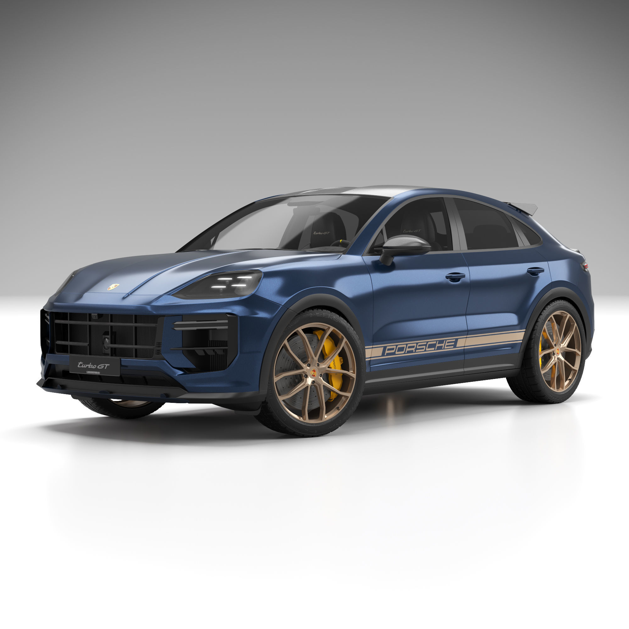 Porsche Cayenne Turbo GT 2024 - Blue Metallic 3D model_2