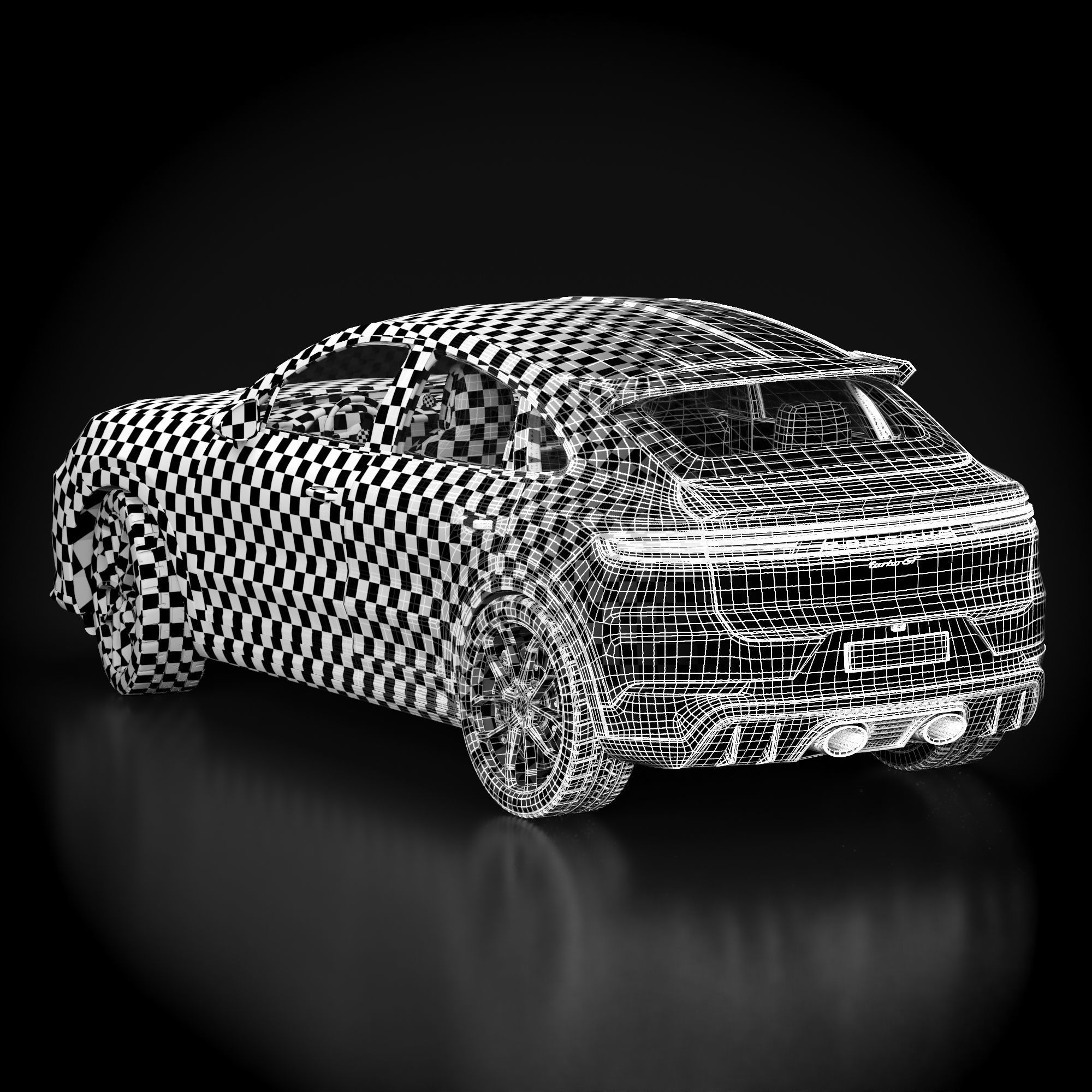 Porsche Cayenne Turbo GT 2024 - Blue Metallic 3D model_9