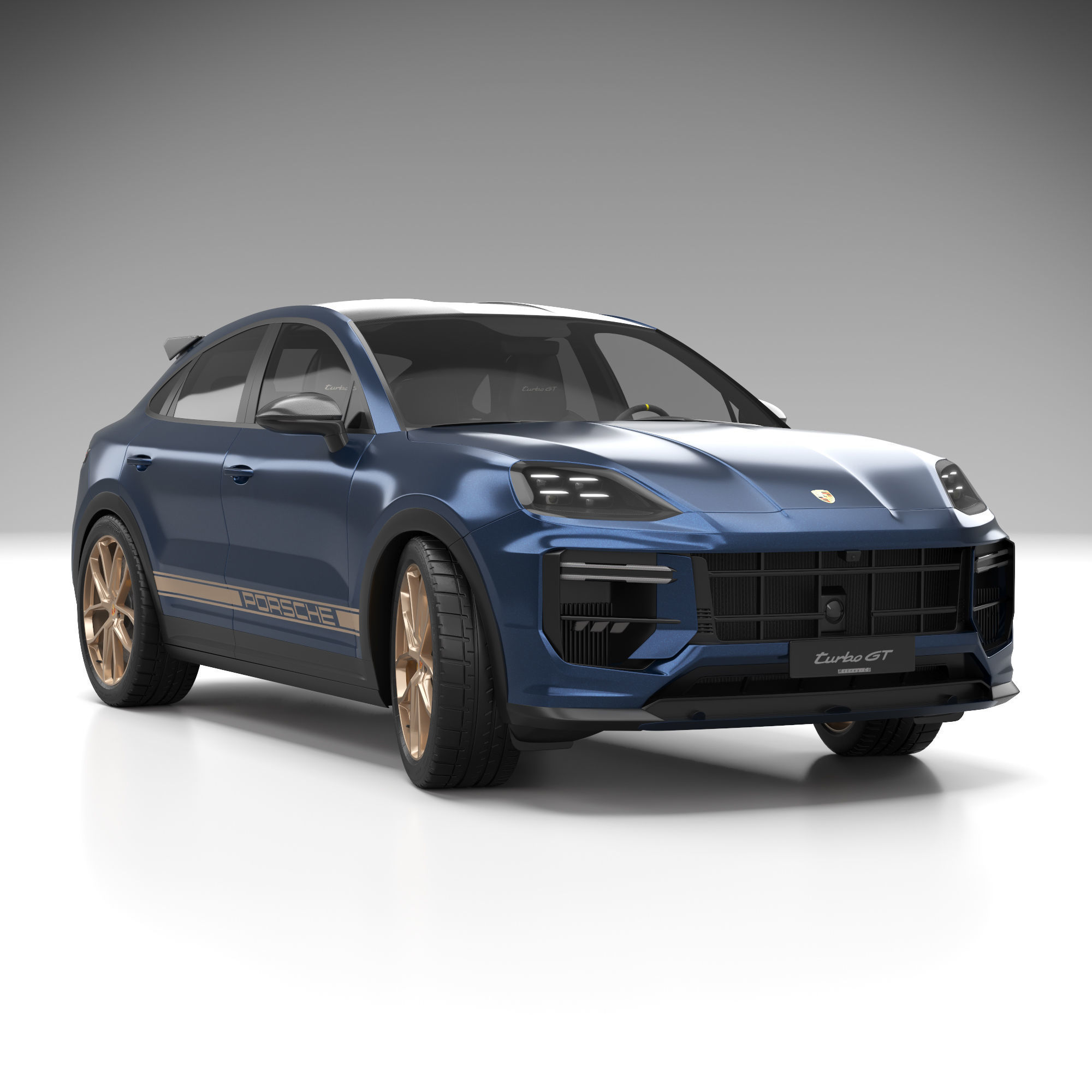Porsche Cayenne Turbo GT 2024 - Blue Metallic 3D model_4