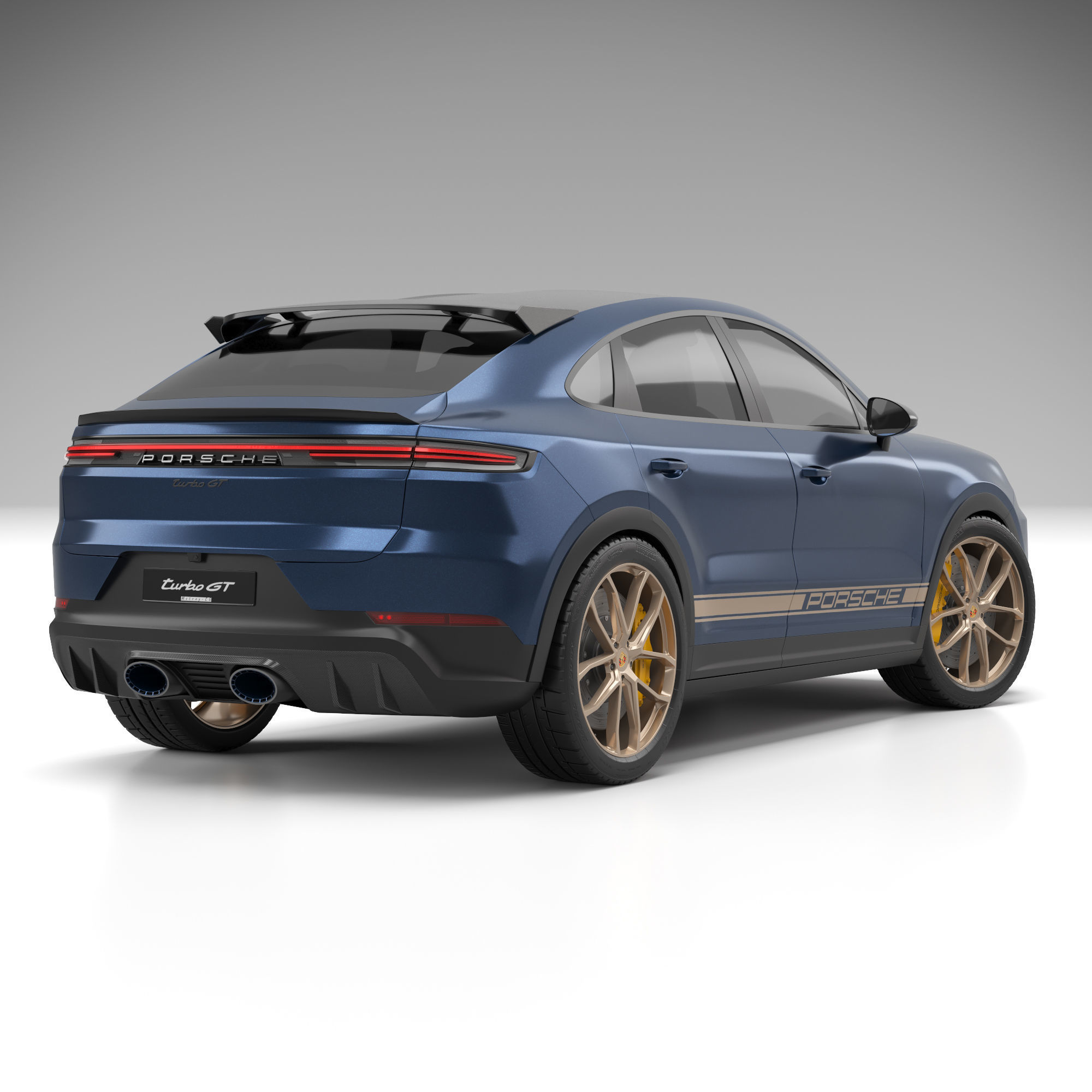 Porsche Cayenne Turbo GT 2024 - Blue Metallic 3D model_3