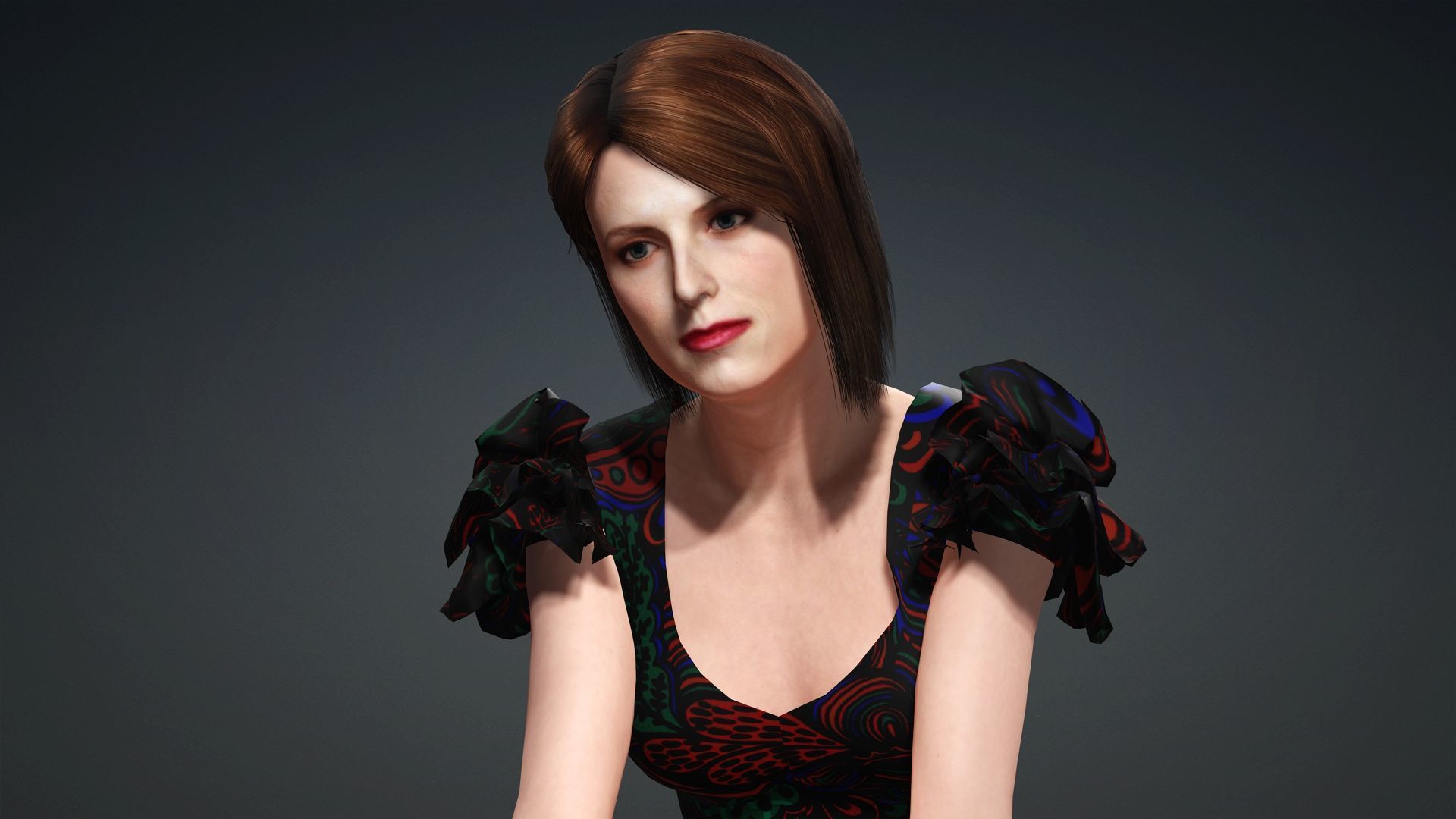 Anna Kendrick Rigged Animated 2500 Free animations tutorial Low-poly 3D model_12