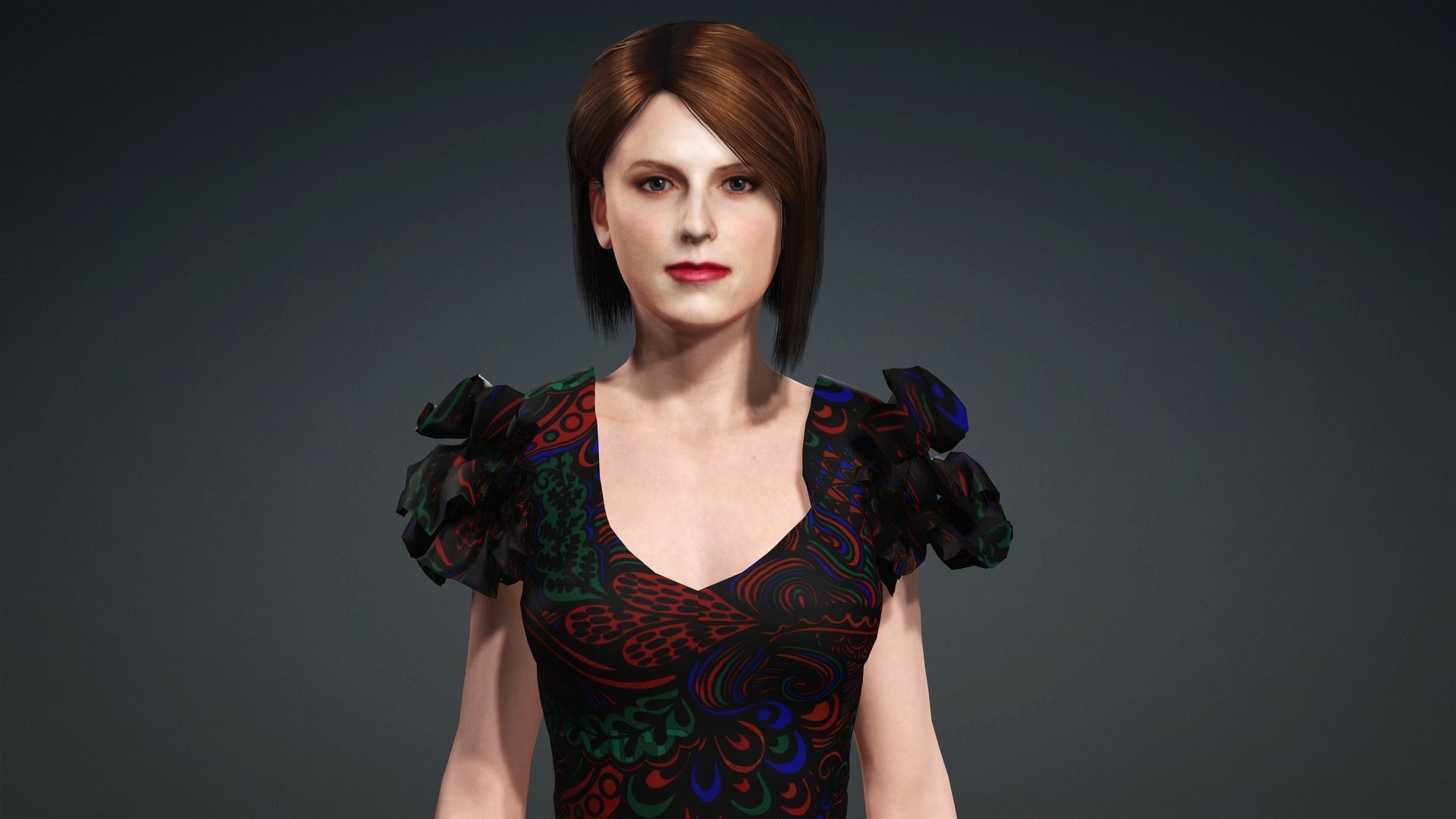 Anna Kendrick Rigged Animated 2500 Free animations tutorial Low-poly 3D model_5