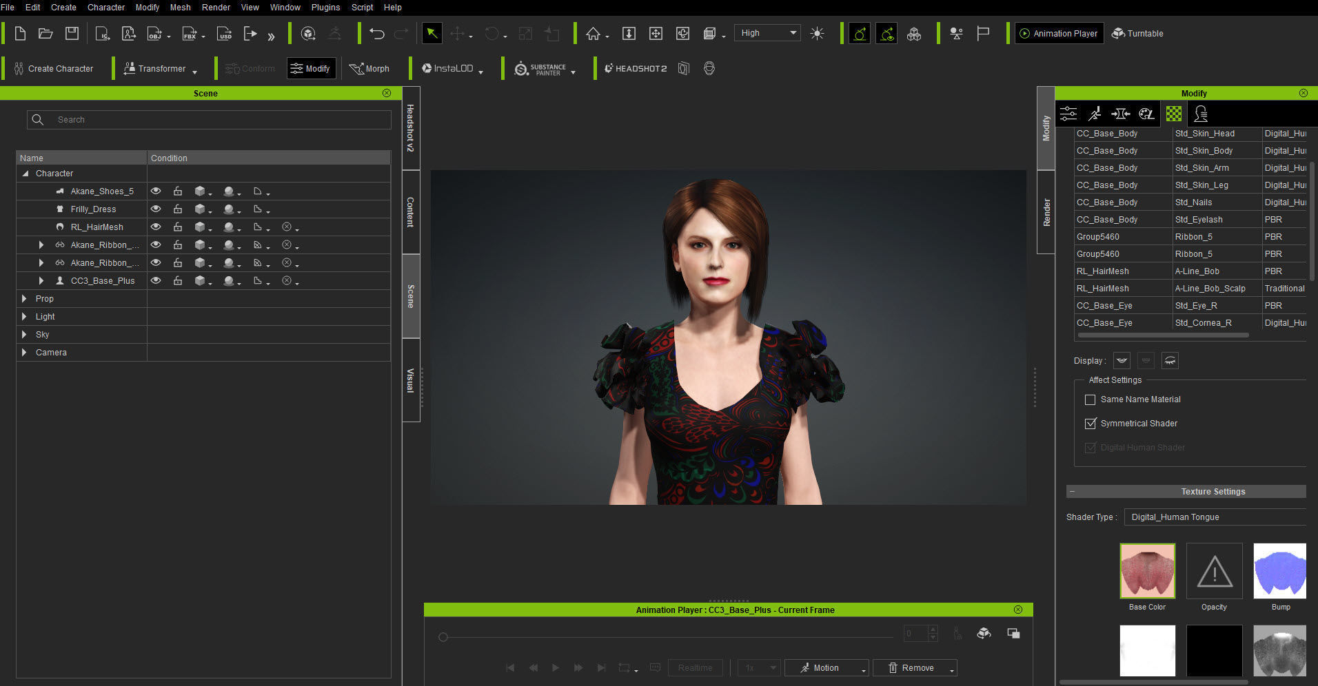 Anna Kendrick Rigged Animated 2500 Free animations tutorial Low-poly 3D model_16