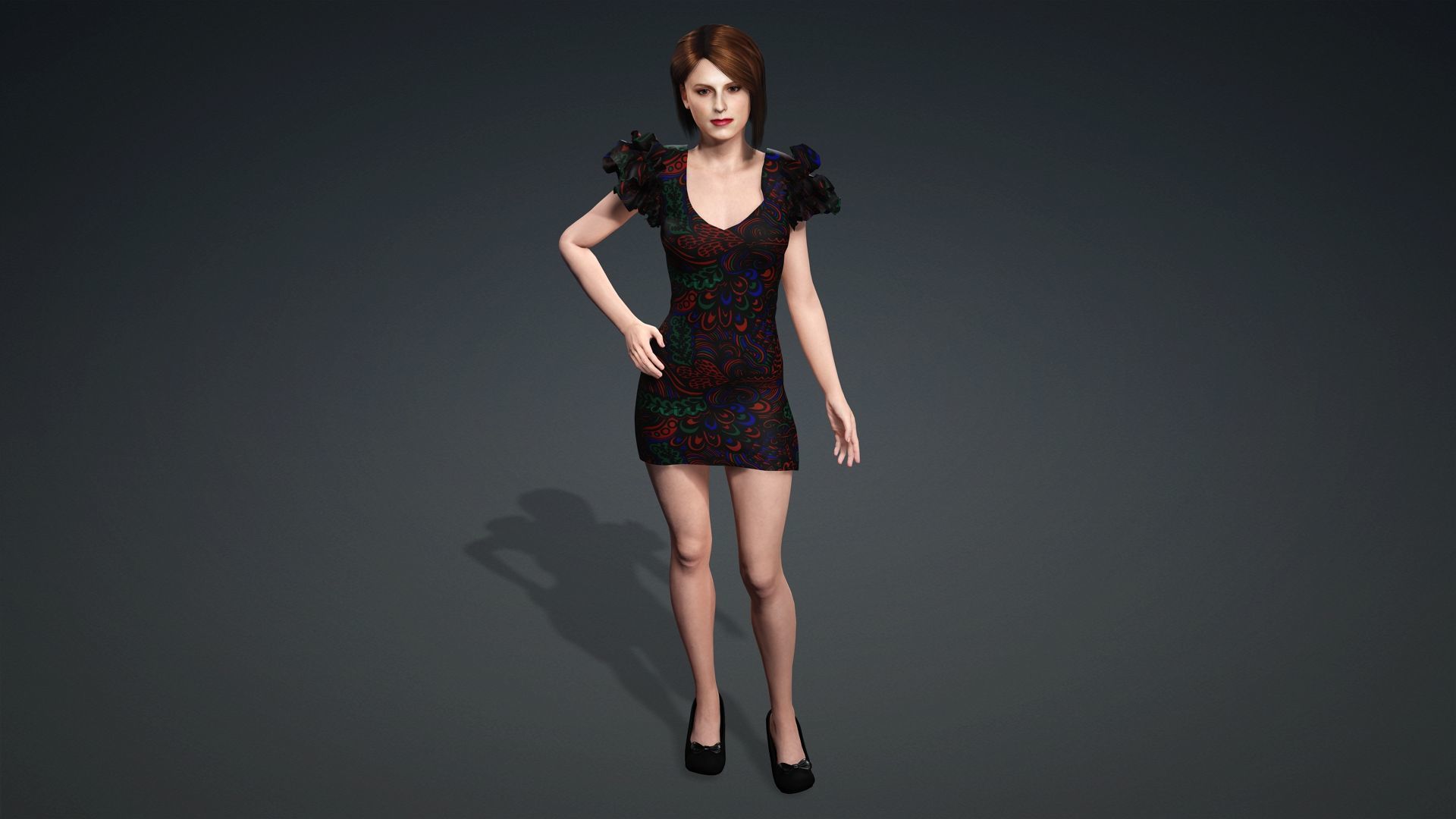 Anna Kendrick Rigged Animated 2500 Free animations tutorial Low-poly 3D model_6