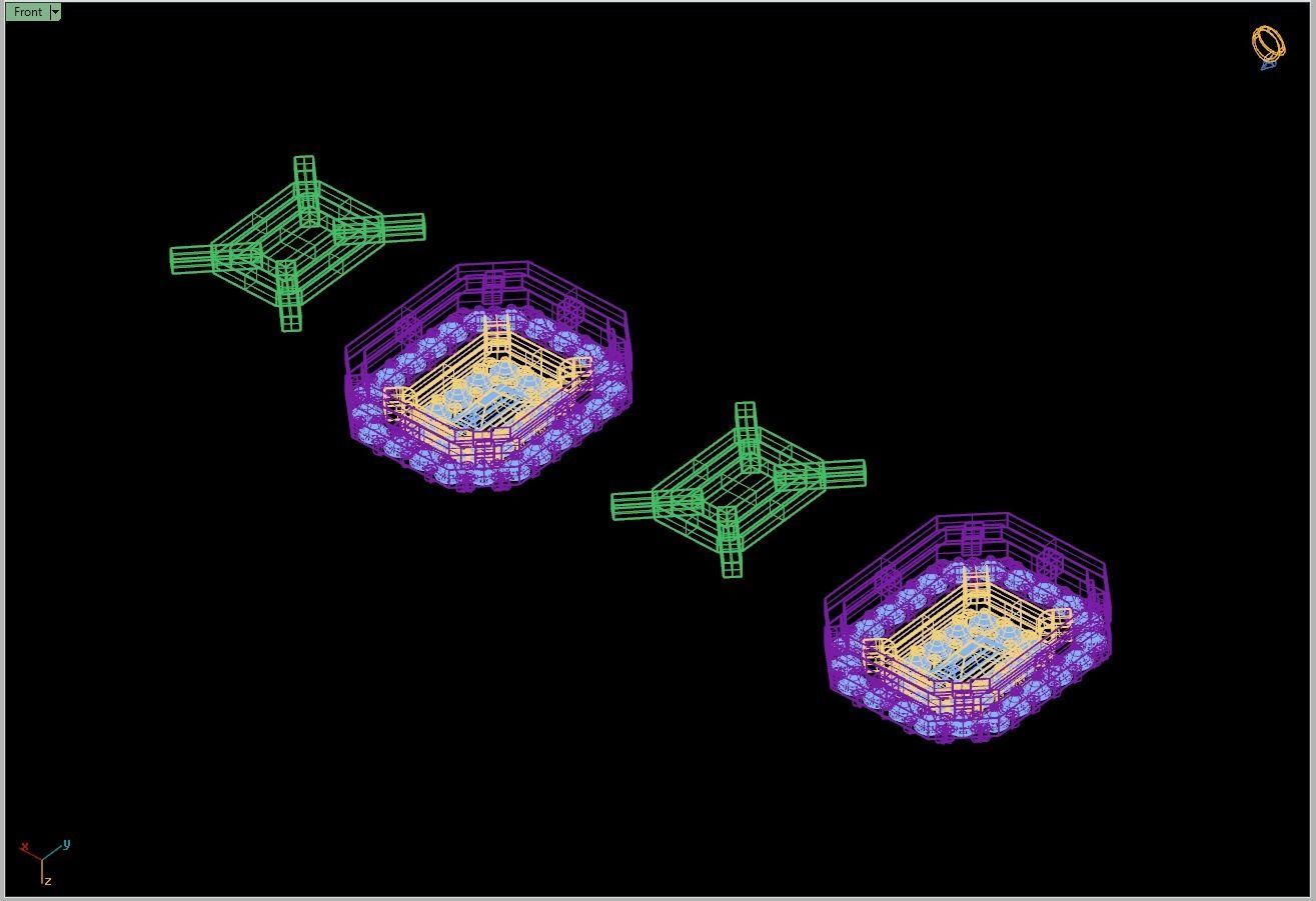 Custom Emerald Shape Cluster Diamond Studs - Earrings 3D print model_17