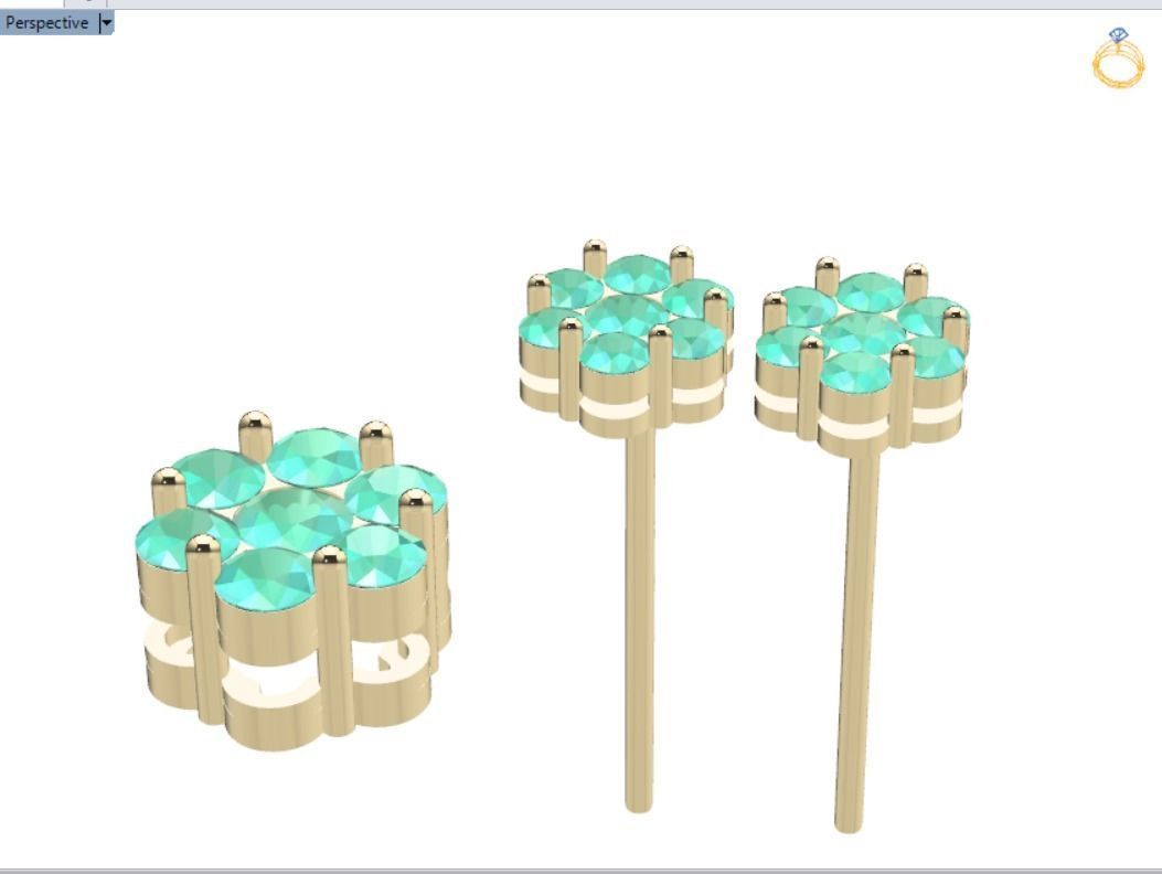 Flower Pendant and Earring  3D print model_9