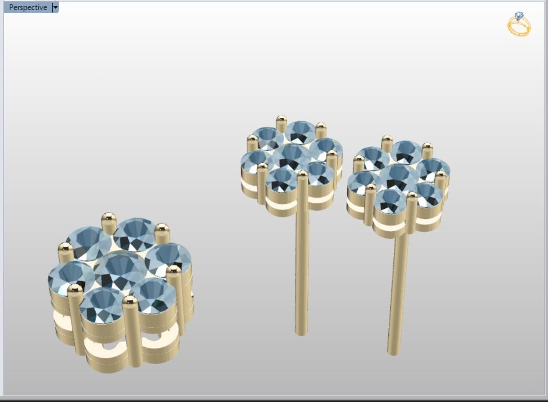 Flower Pendant and Earring  3D print model_10