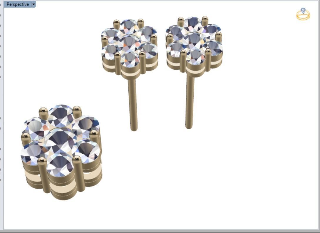 Flower Pendant and Earring  3D print model_8