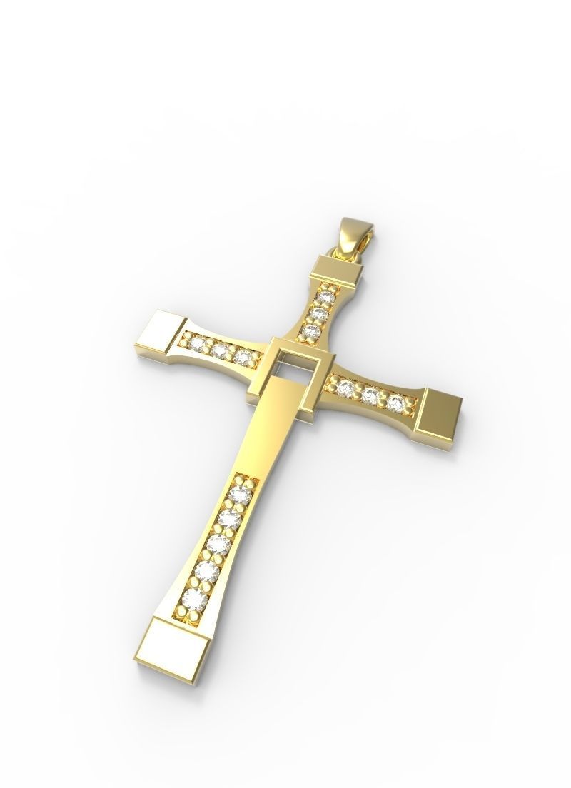 Cross Pendant Fast And Furious Vin Diesel Jewelry 3D print model_3