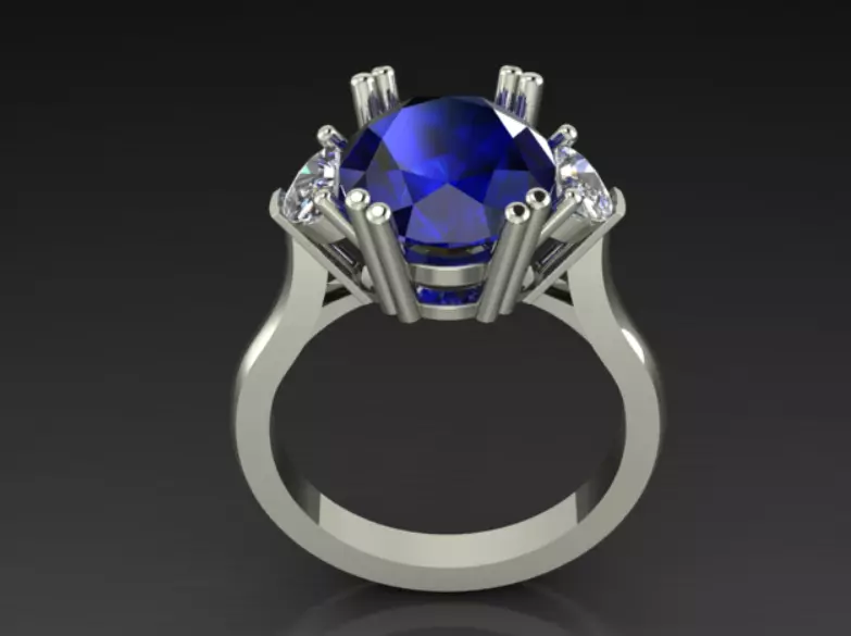 Colored Gems Ring Jewel 3D print model