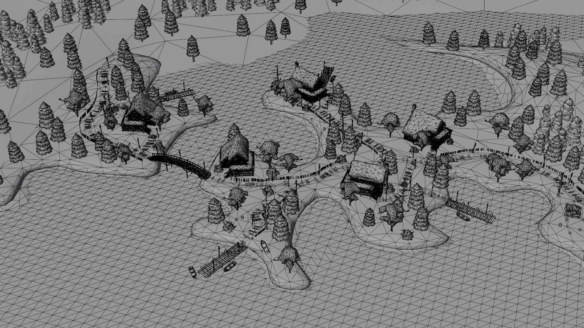 Village 3 Low-poly 3D model_7