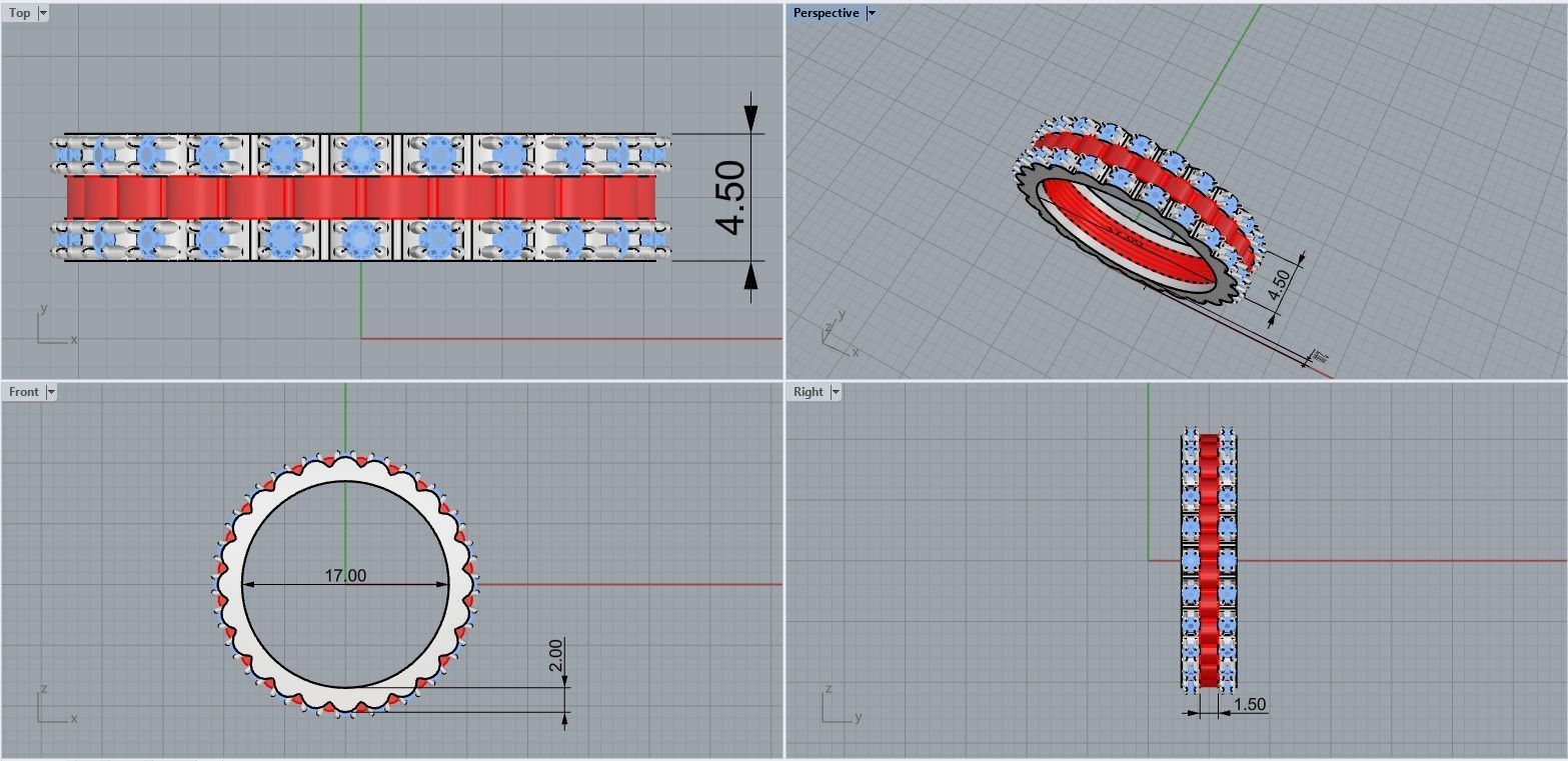 Rolex chain ring model 801 3D print model_3