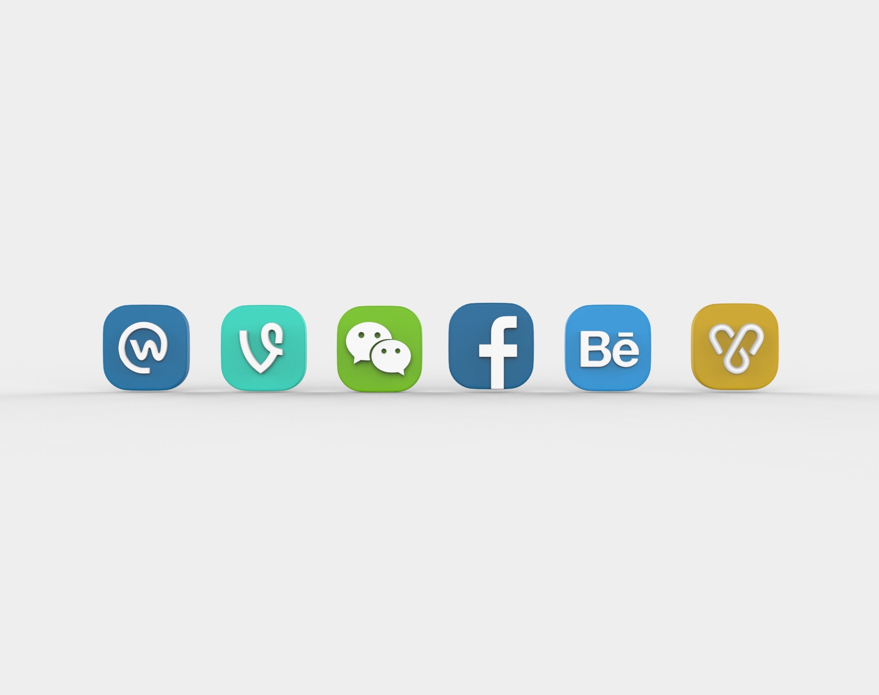 social media icons 3D model_7
