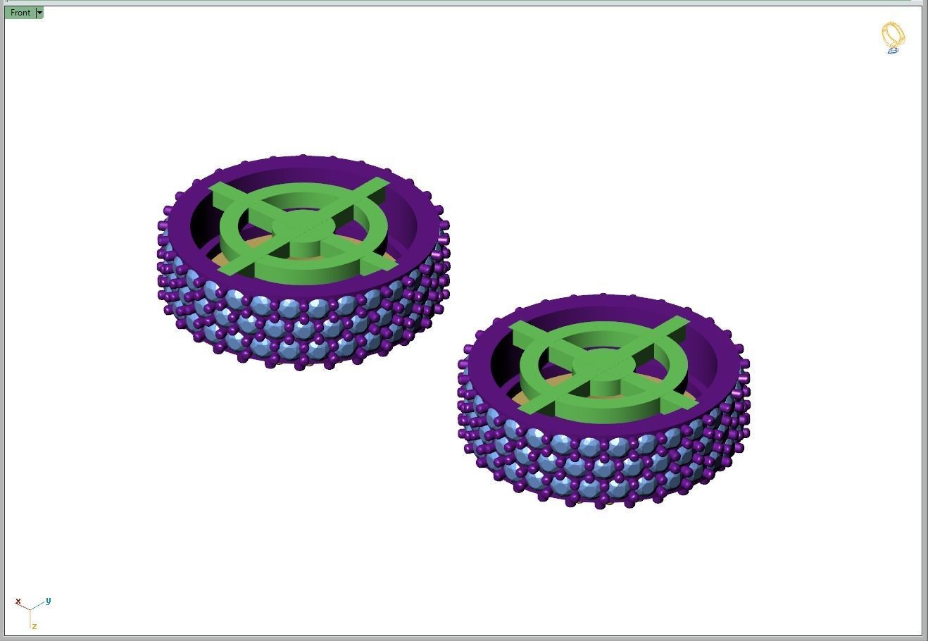 Custom Fully Round shape Diamond Studs - Ice out Earring Unisex 3D print model_11