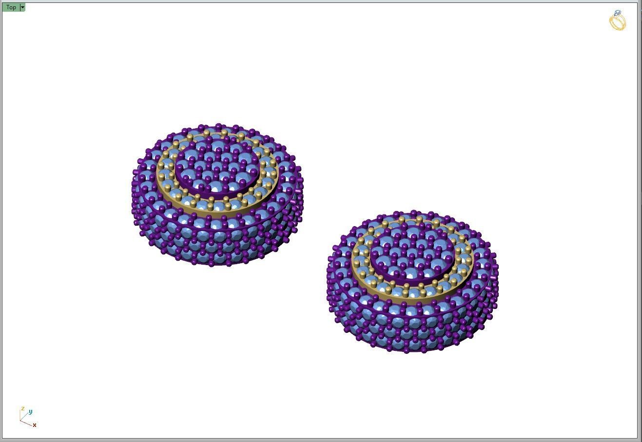 Custom Fully Round shape Diamond Studs - Ice out Earring Unisex 3D print model_9