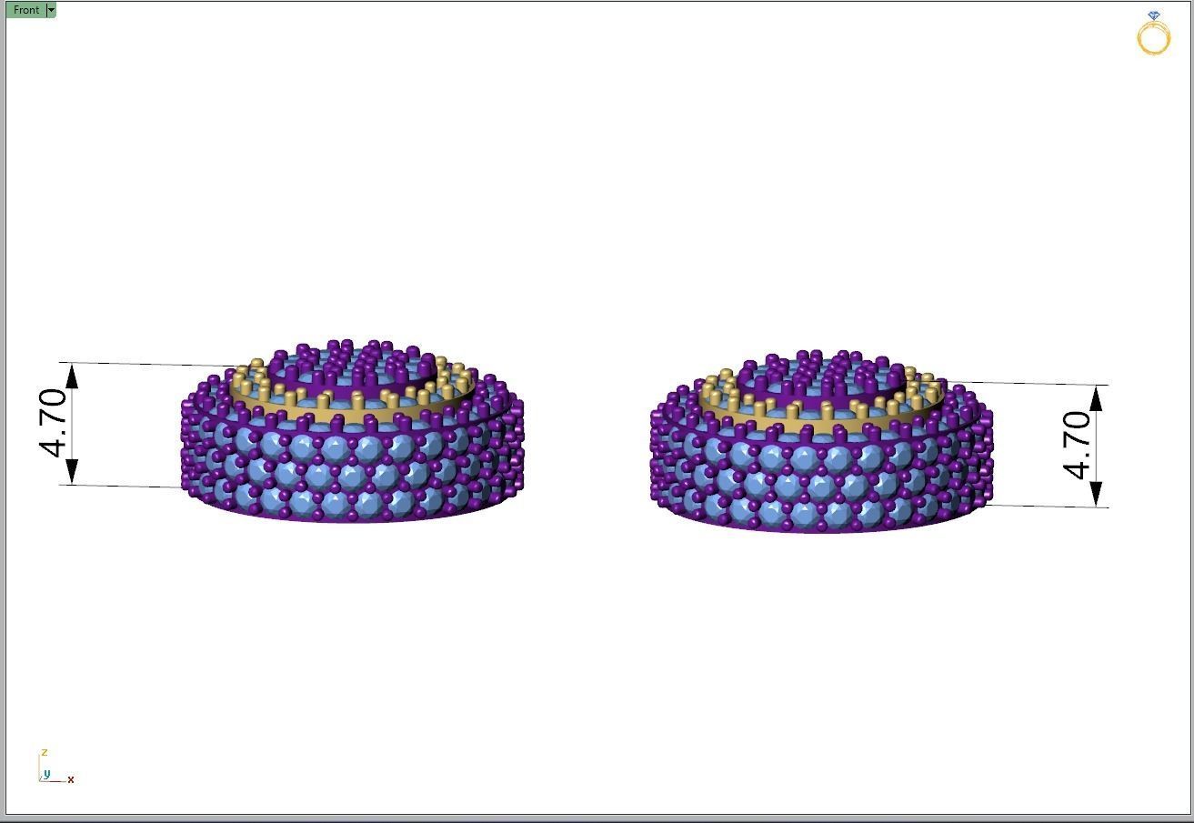 Custom Fully Round shape Diamond Studs - Ice out Earring Unisex 3D print model_7