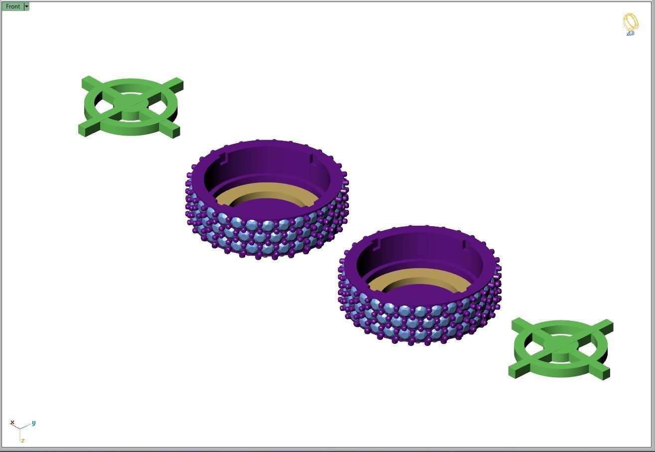 Custom Fully Round shape Diamond Studs - Ice out Earring Unisex 3D print model_13