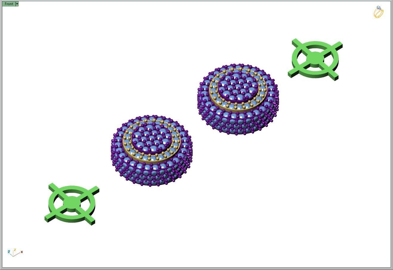 Custom Fully Round shape Diamond Studs - Ice out Earring Unisex 3D print model_14