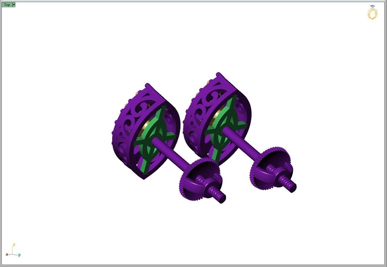 Custom Marquise Shape Diamond Stud Earring - Unisex 3D print model_11