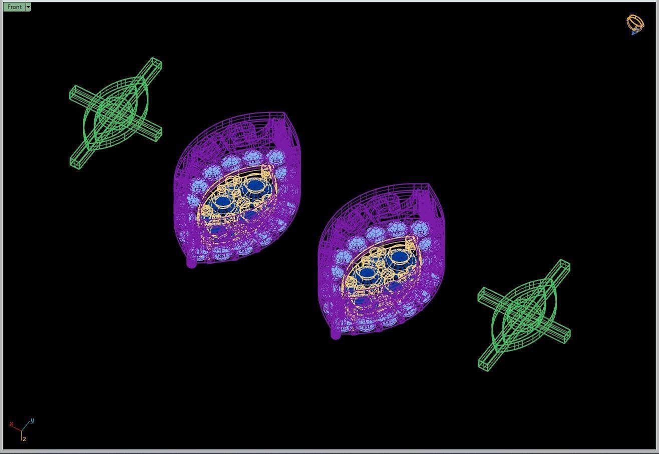 Custom Marquise Shape Diamond Stud Earring - Unisex 3D print model_16