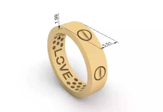 Hollow Love Rings 3D print model