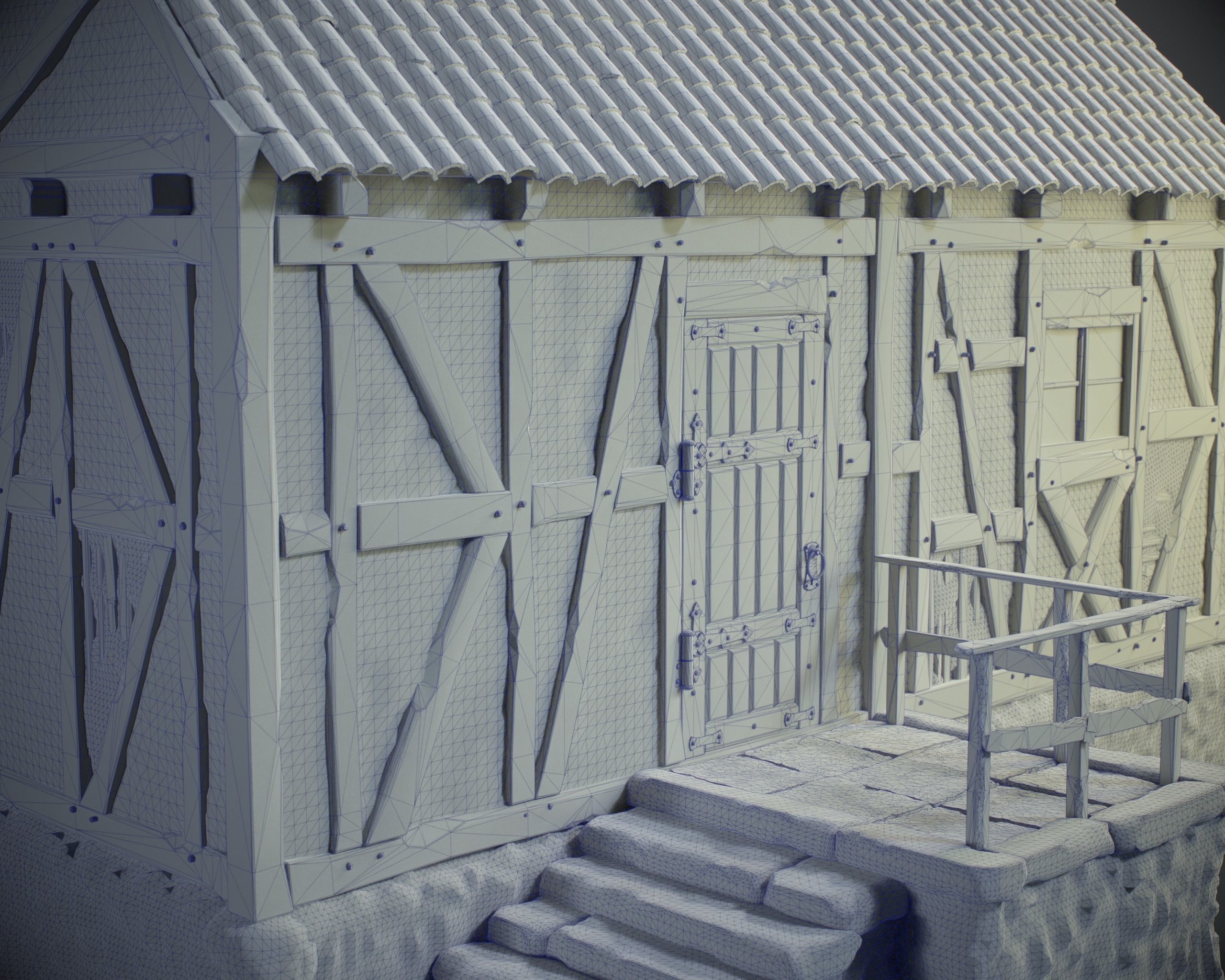 Medieval House 08 Game Ready Low-poly 3D model_8