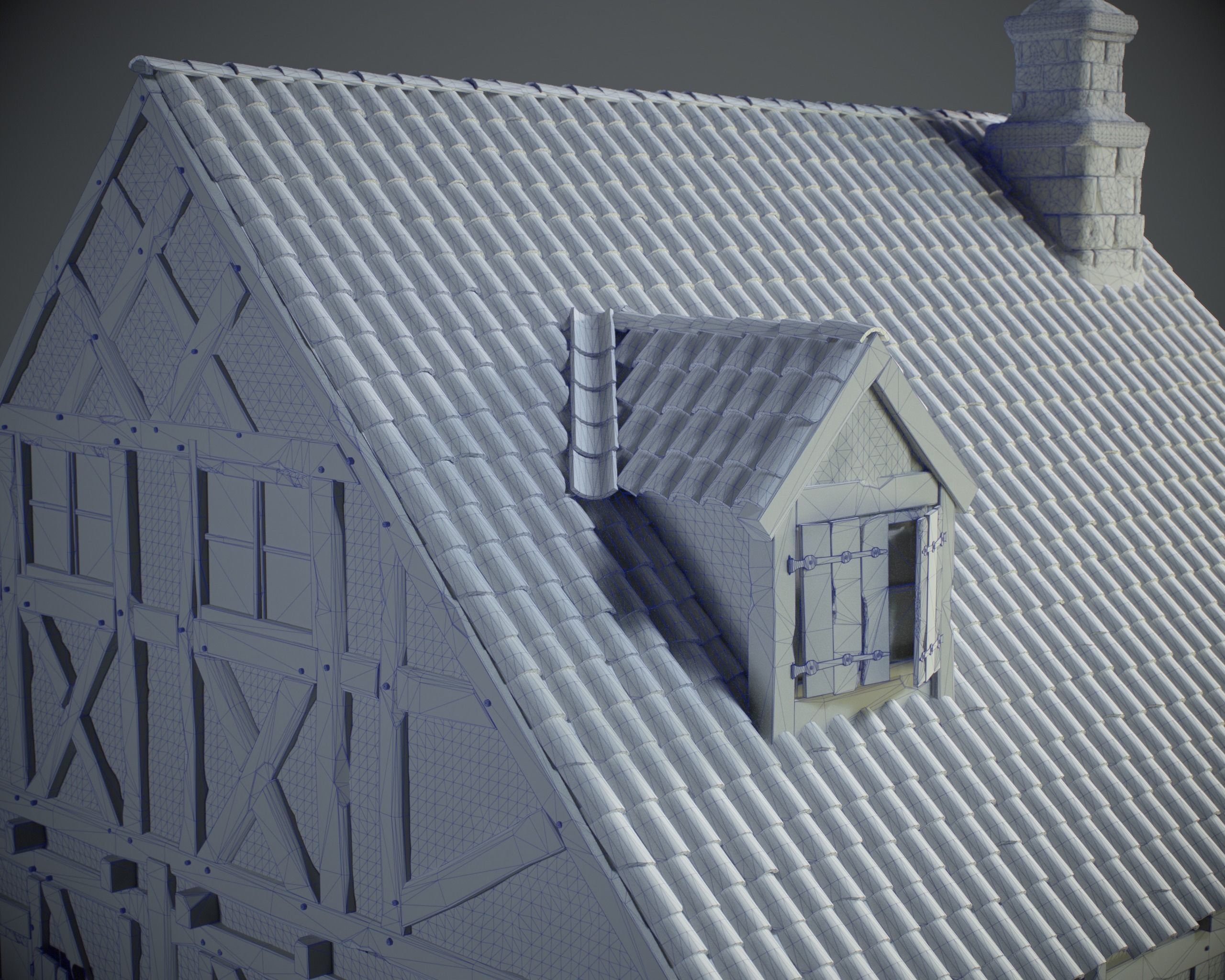 Medieval House 08 Game Ready Low-poly 3D model_9