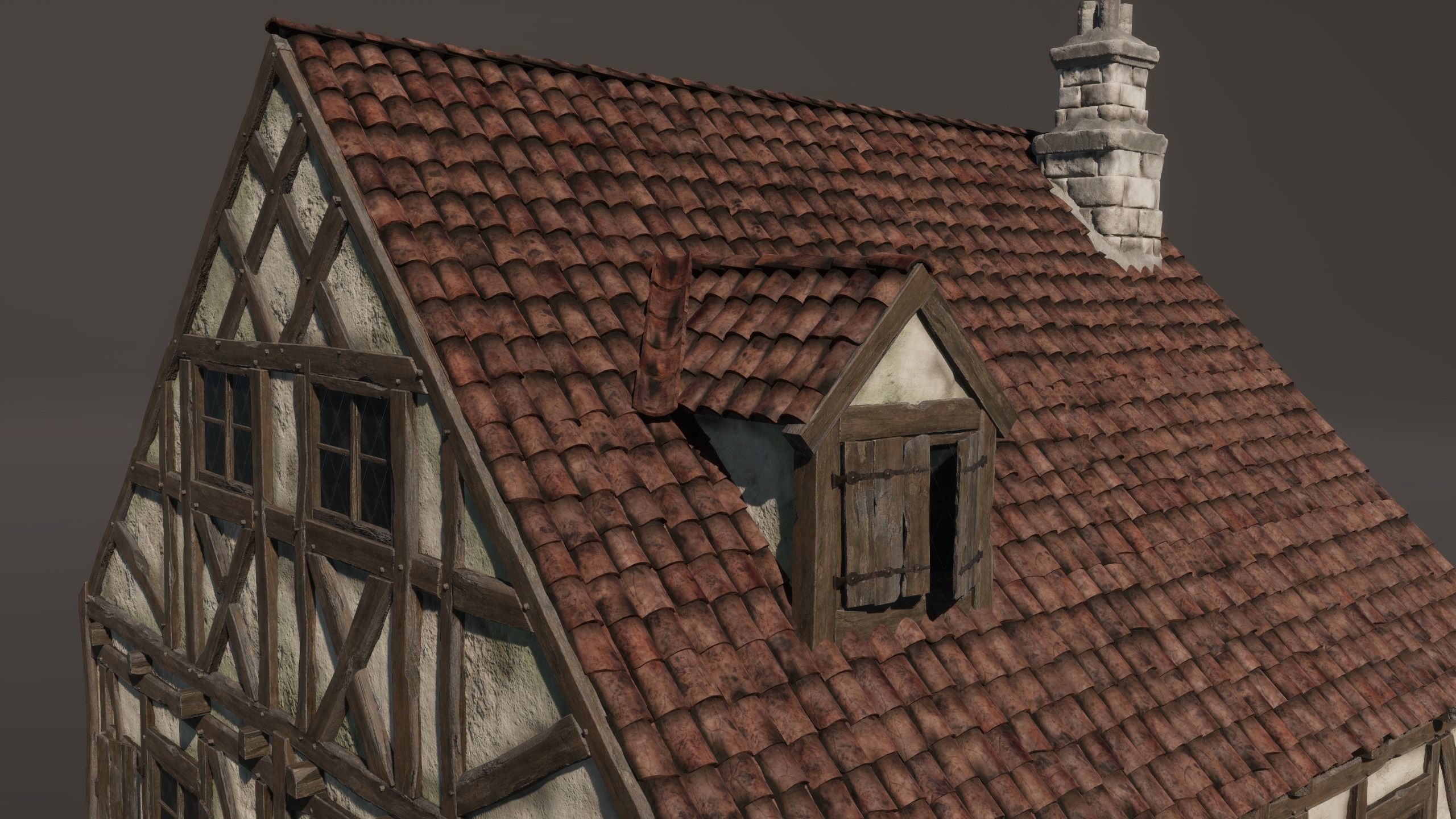 Medieval House 08 Game Ready Low-poly 3D model_6