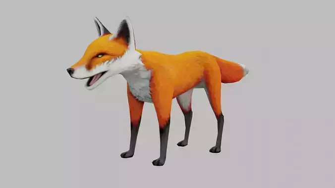 fox lowpoly 3d model