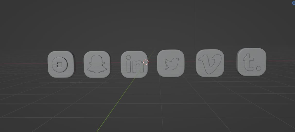 social media icons 3D model_9