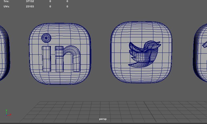 social media icons 3D model_10