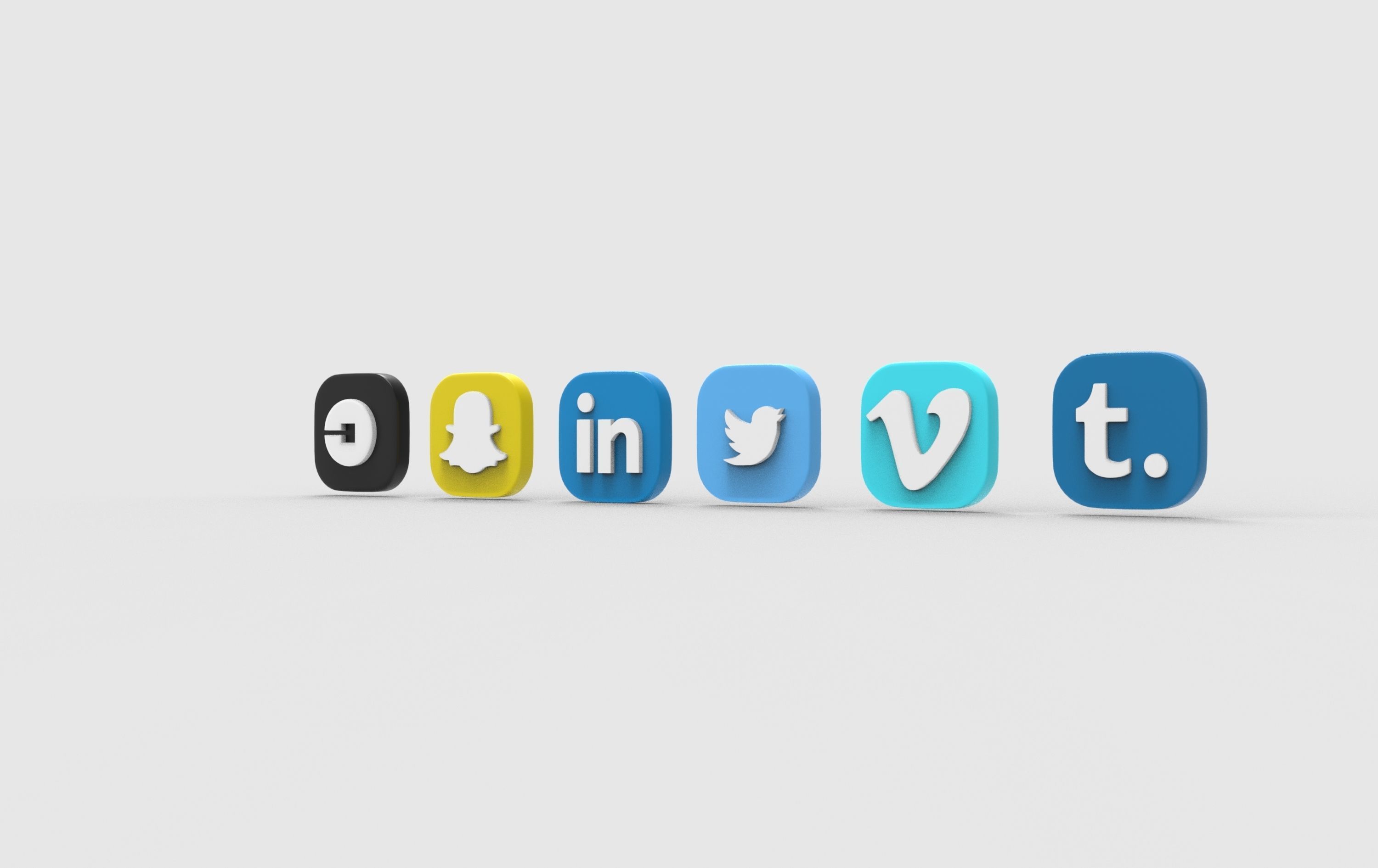 social media icons 3D model_5
