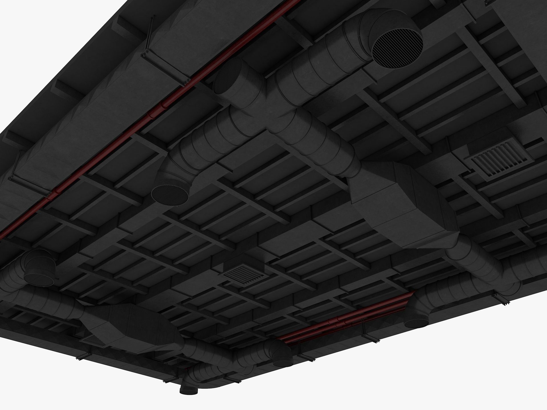 Ceiling Ventilation Pipes 8 3D model_2