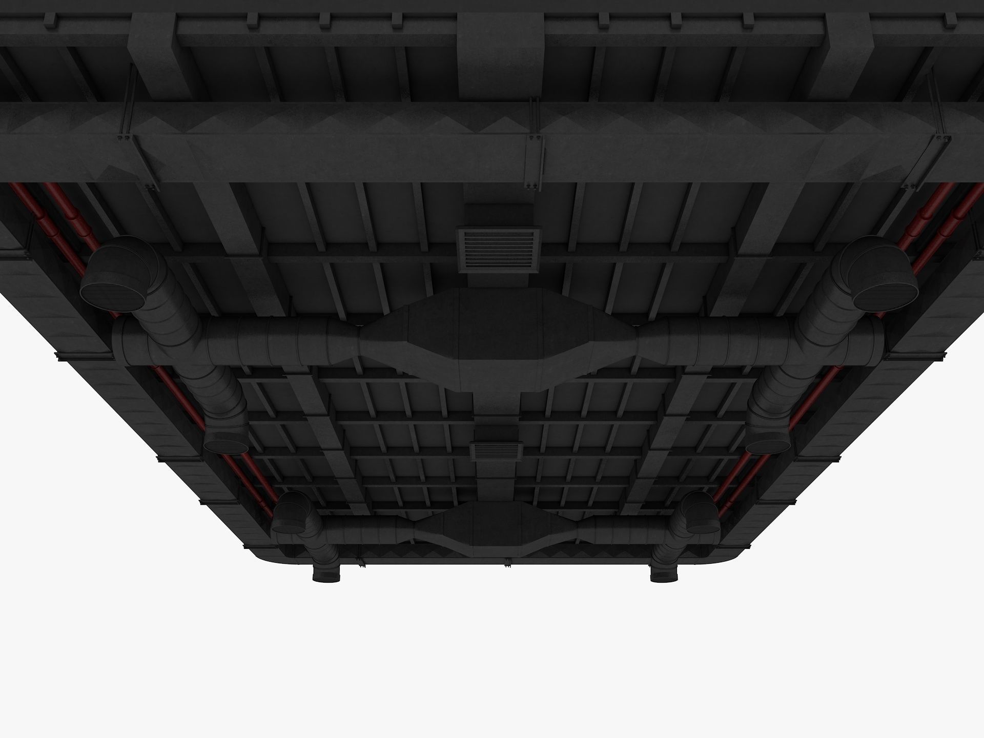 Ceiling Ventilation Pipes 8 3D model_5