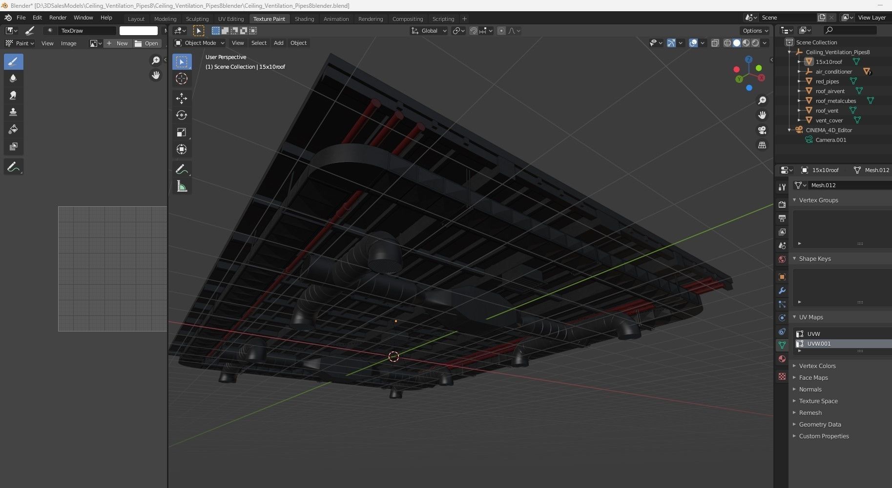 Ceiling Ventilation Pipes 8 3D model_12
