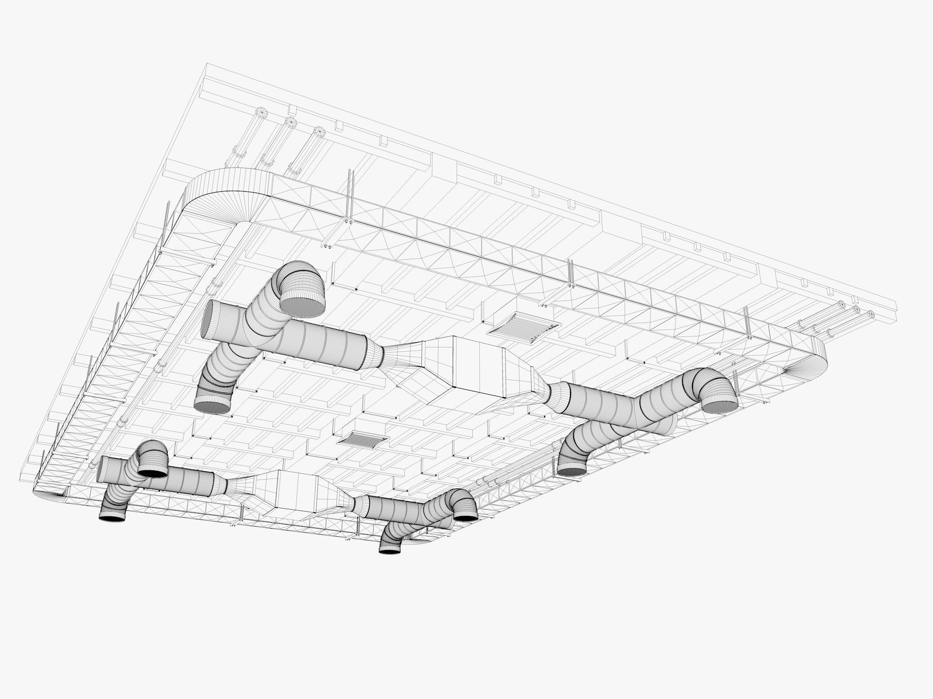 Ceiling Ventilation Pipes 8 3D model_10
