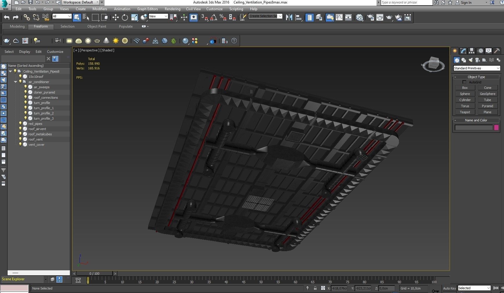 Ceiling Ventilation Pipes 8 3D model_14