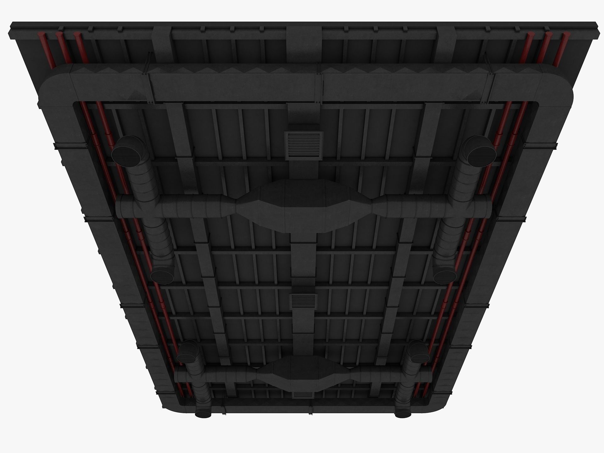 Ceiling Ventilation Pipes 8 3D model_1