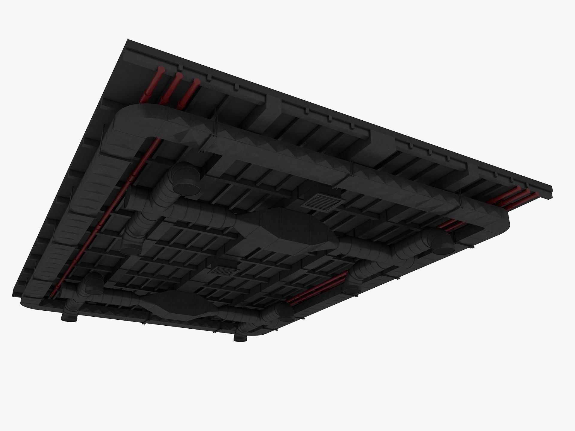 Ceiling Ventilation Pipes 8 3D model_4