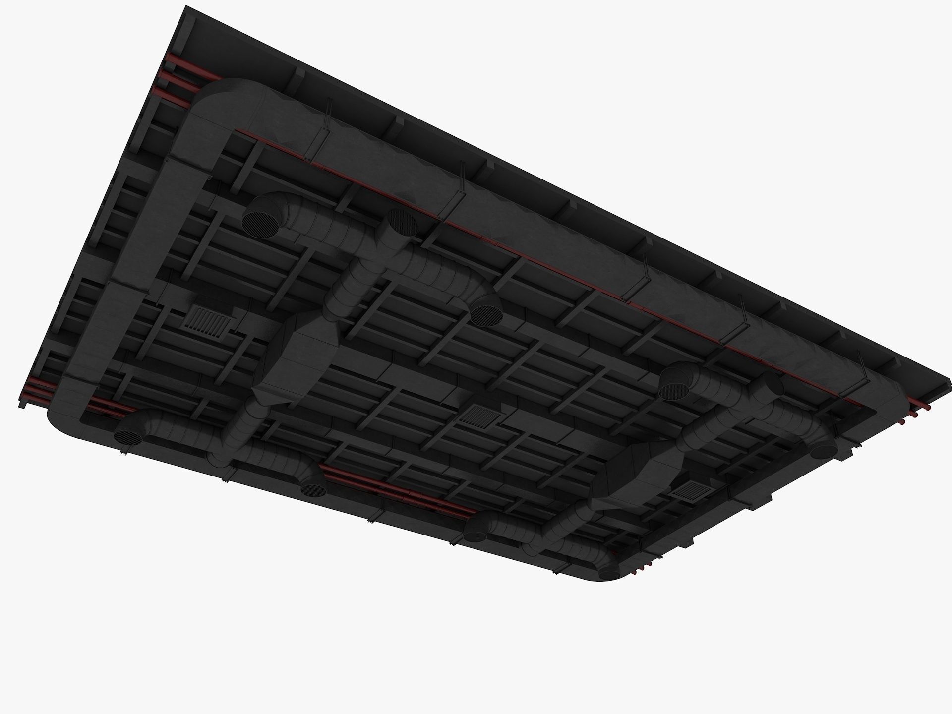 Ceiling Ventilation Pipes 8 3D model_3
