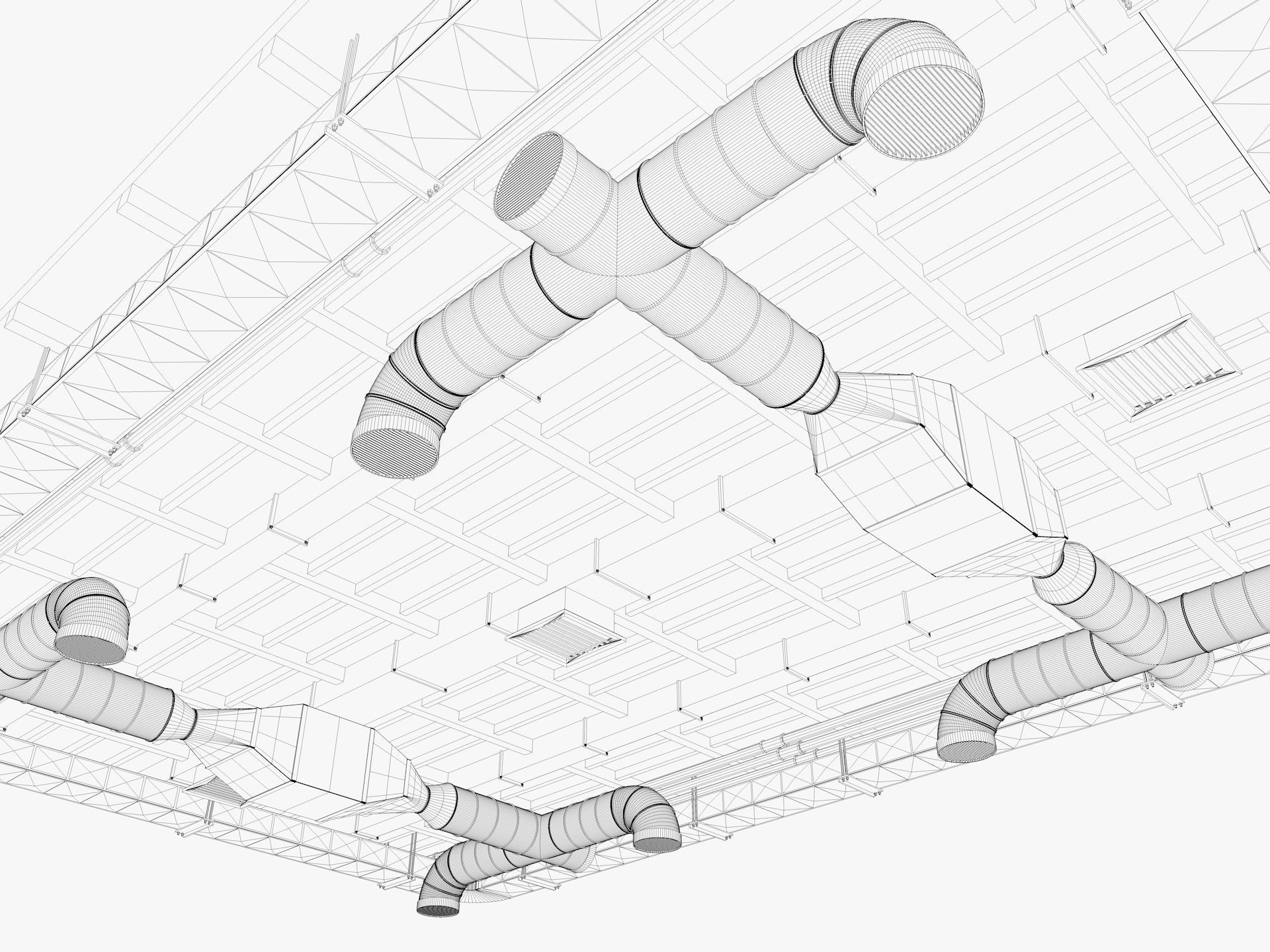 Ceiling Ventilation Pipes 8 3D model_8