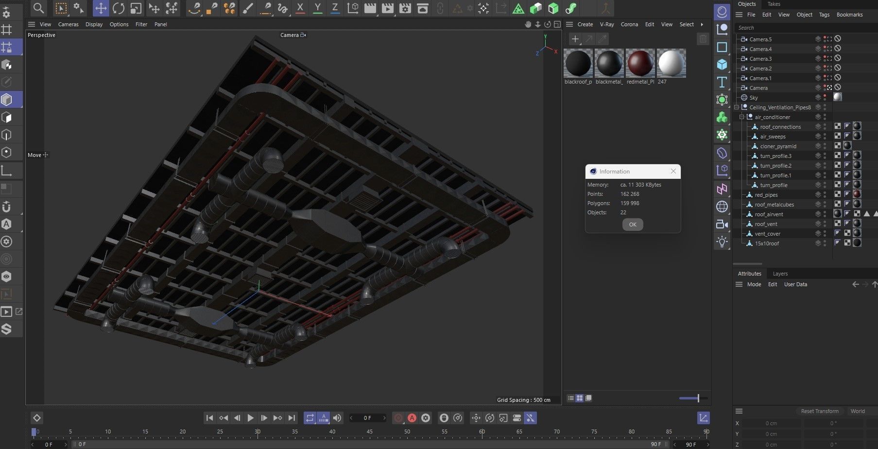 Ceiling Ventilation Pipes 8 3D model_13